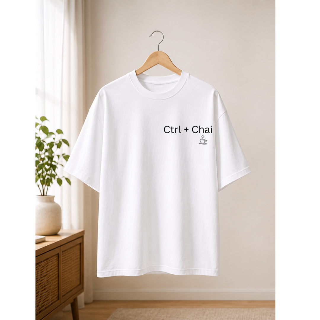Ctrl + Chai — The Chai Coder UNISEX Oversized T-Shirt