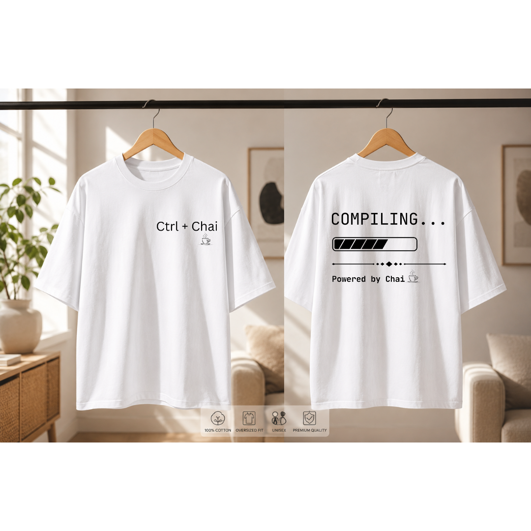 Ctrl + Chai — The Chai Coder UNISEX Oversized T-Shirt