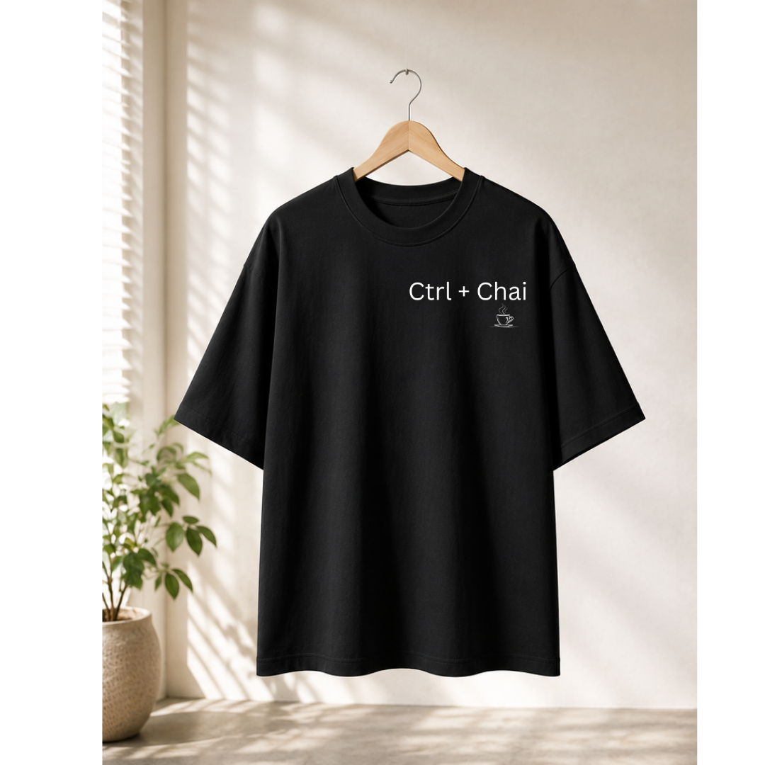 Ctrl + Chai — The Chai Coder UNISEX Oversized T-Shirt
