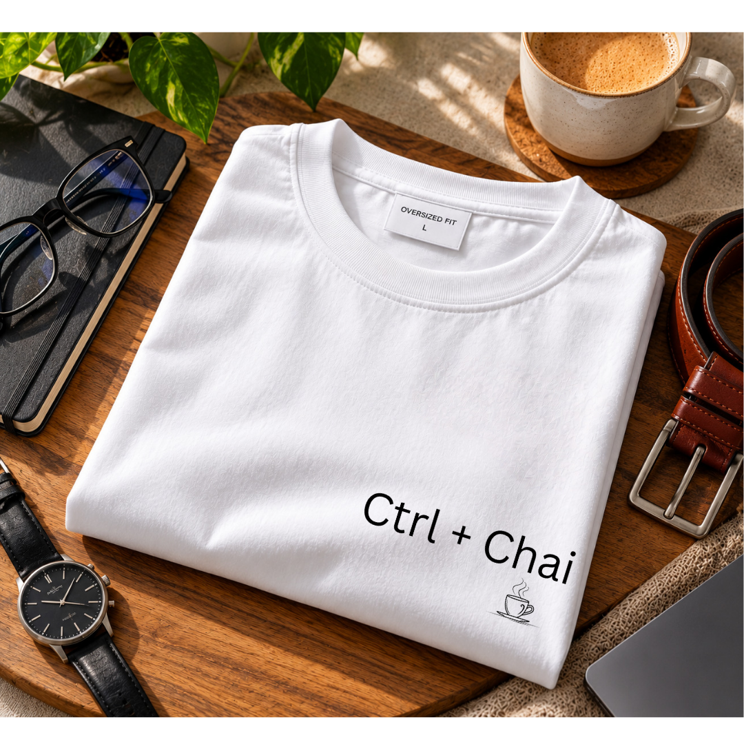 Ctrl + Chai — The Chai Coder UNISEX Oversized T-Shirt