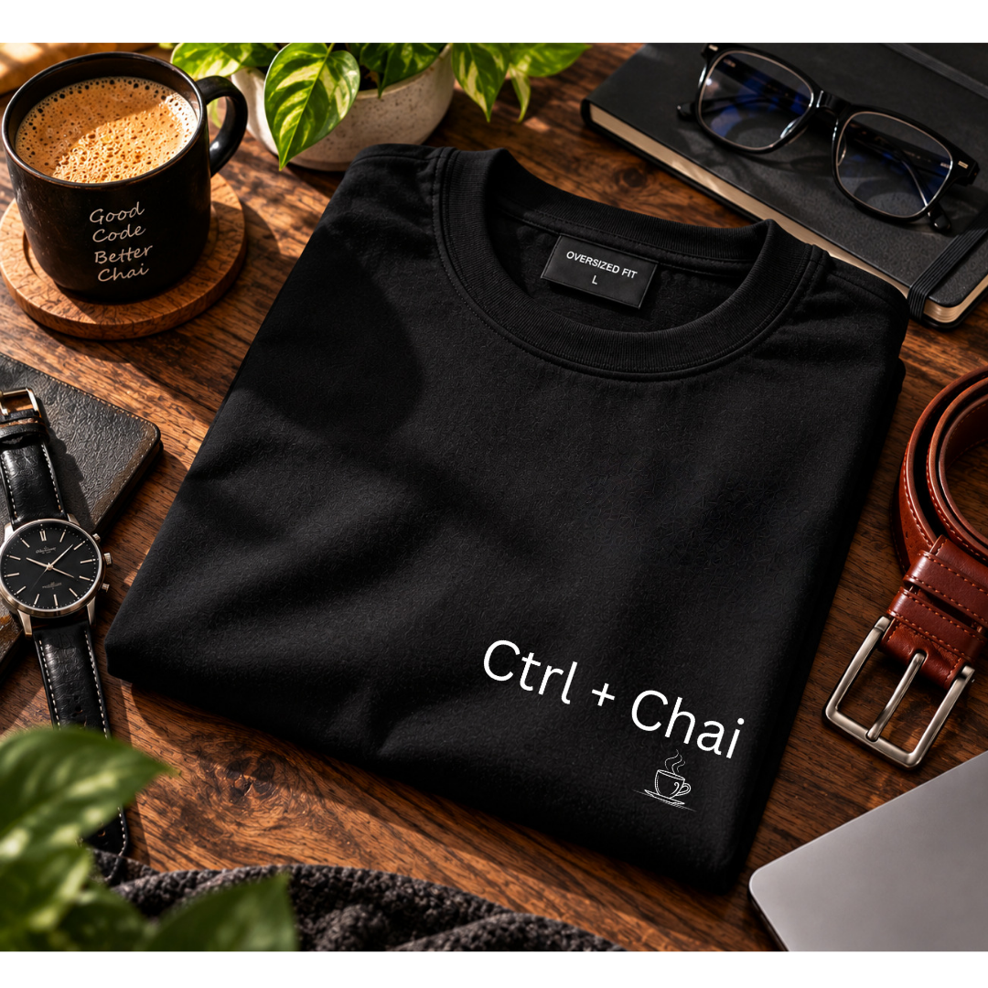 Ctrl + Chai — The Chai Coder UNISEX Oversized T-Shirt